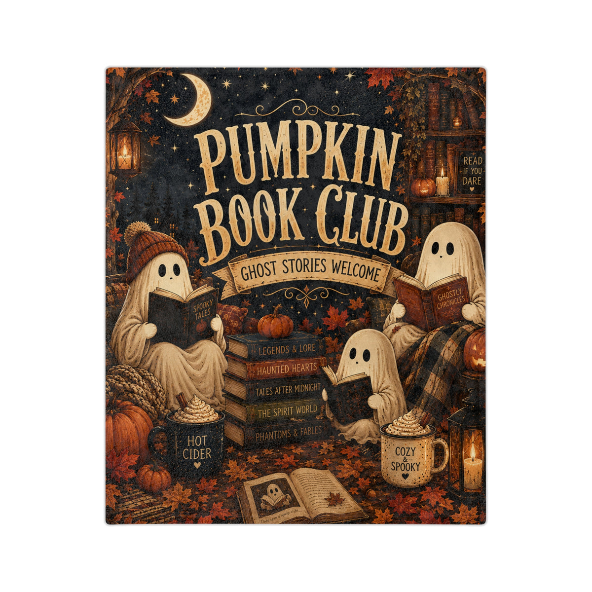 Pumpkin Book Club Blanket